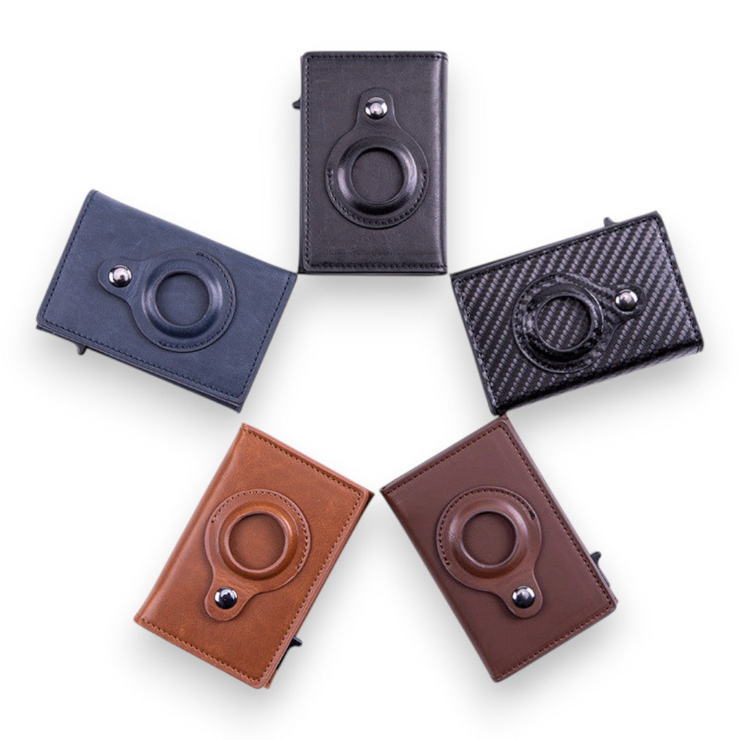 SaintGarnier™ | CardShield RFID Wallet – Slim & AirTag-Ready
