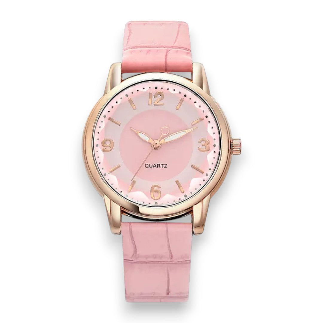 SaintGarnier™ Élise Leather Strap Quartz Watch