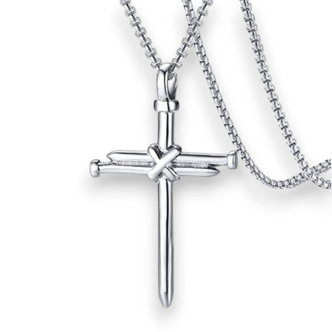 SaintGarnier™ | Forged Nail Cross Necklace – Faith & Strength