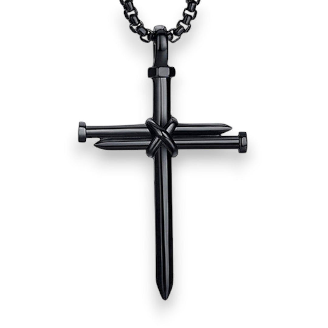 SaintGarnier™ | Forged Nail Cross Necklace – Faith & Strength