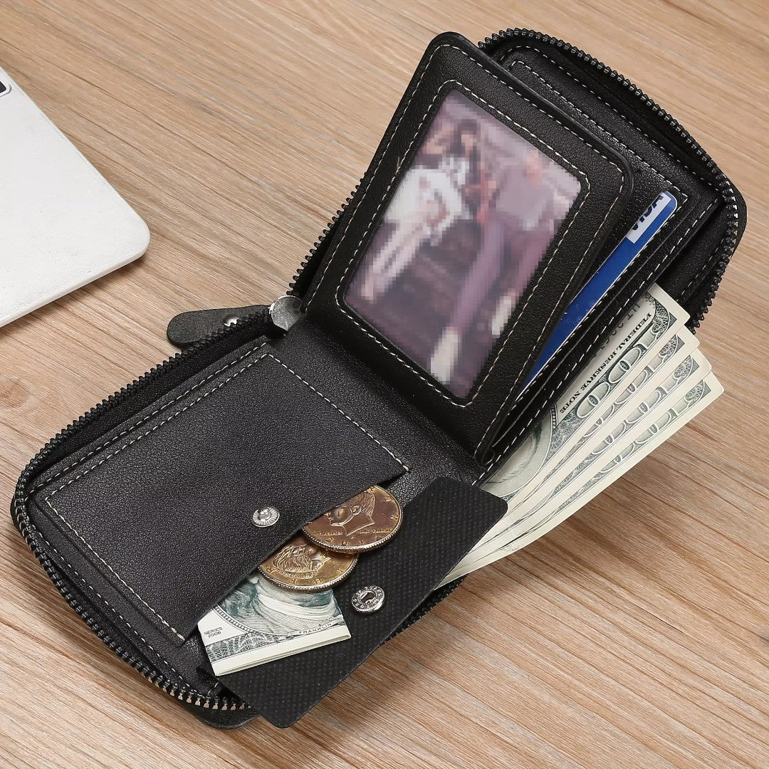 SaintGarnier™ | Vintage Guard PU Leather Wallet – Secure & Slim