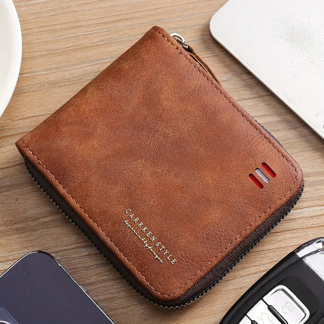 SaintGarnier™ | Vintage Guard PU Leather Wallet – Secure & Slim