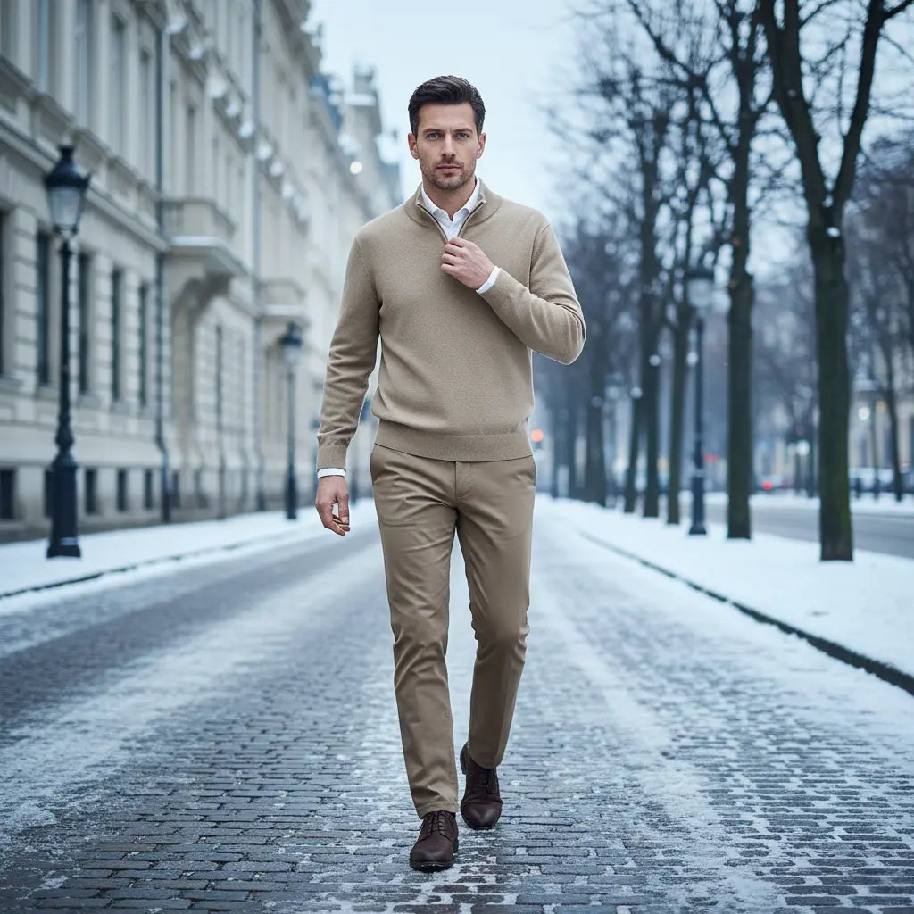 SaintGarnier™ | Alpine Cashmere Quarter-Zip Pullover