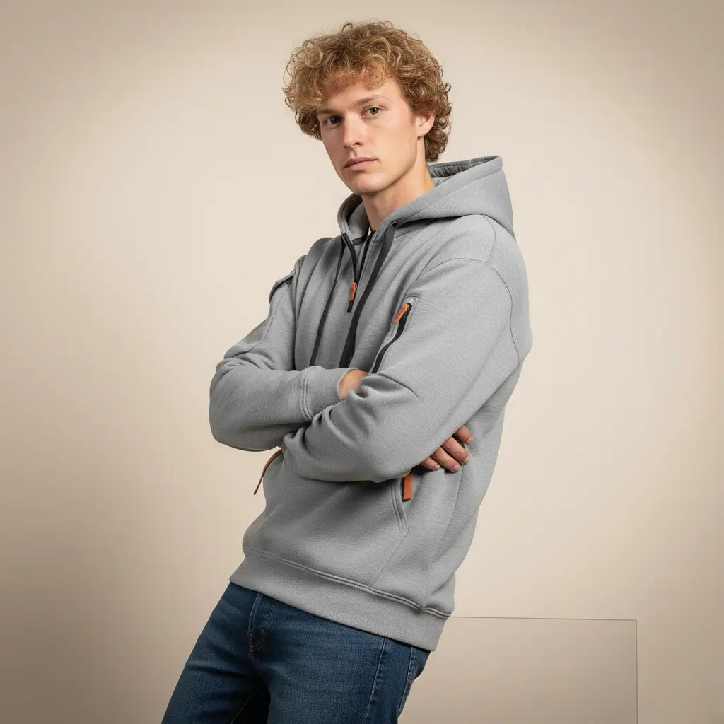 SaintGarnier™ Antoine – Men’s Half Zip Fleece Hoodie