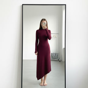 SaintGarnier™ | Aubergine Turtleneck Dress