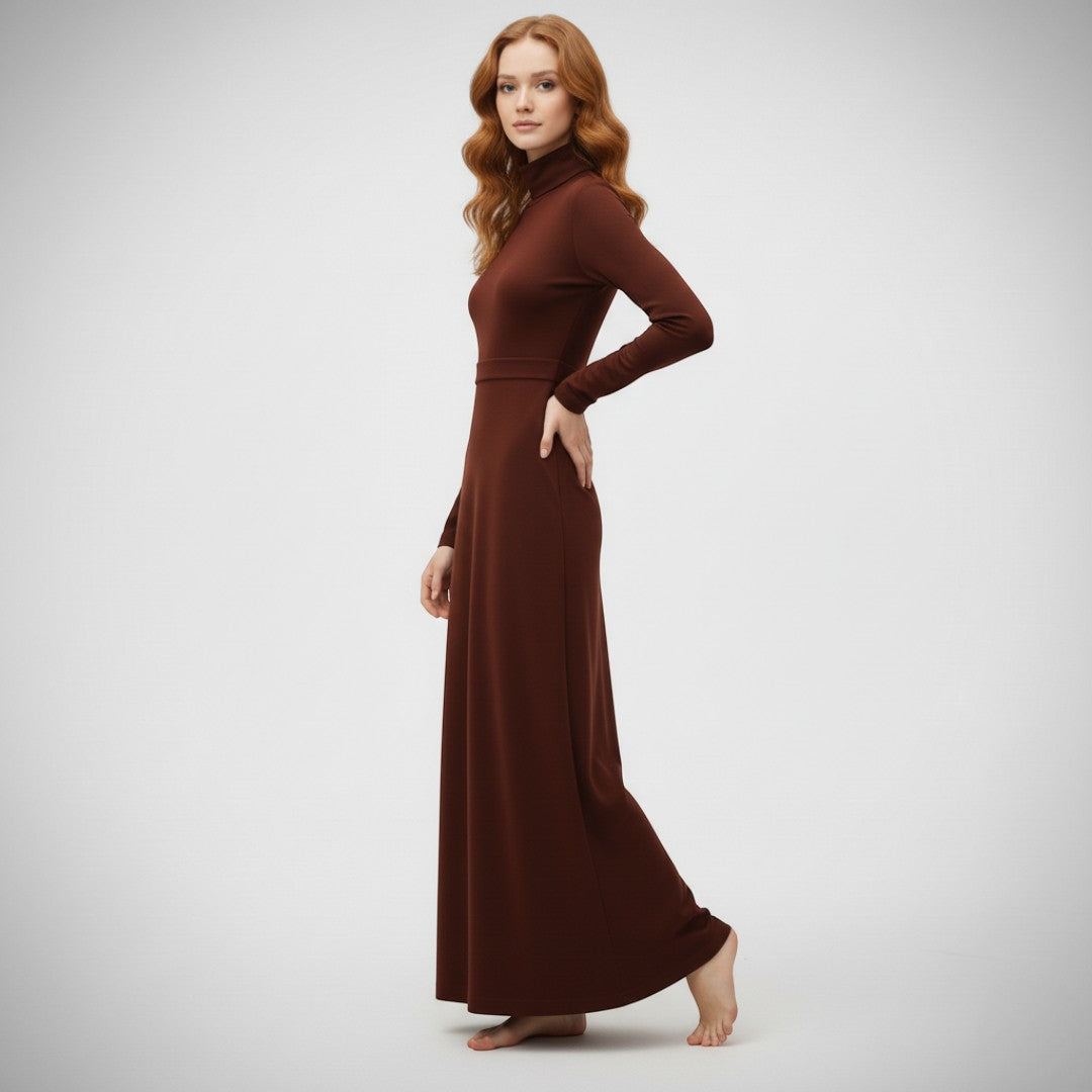 SaintGarnier™ | Brun Turtleneck Dress