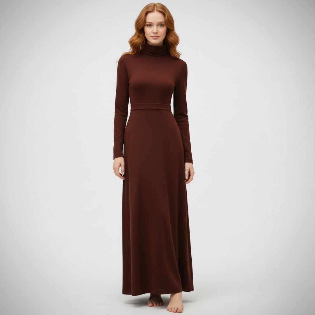 SaintGarnier™ | Brun Turtleneck Dress