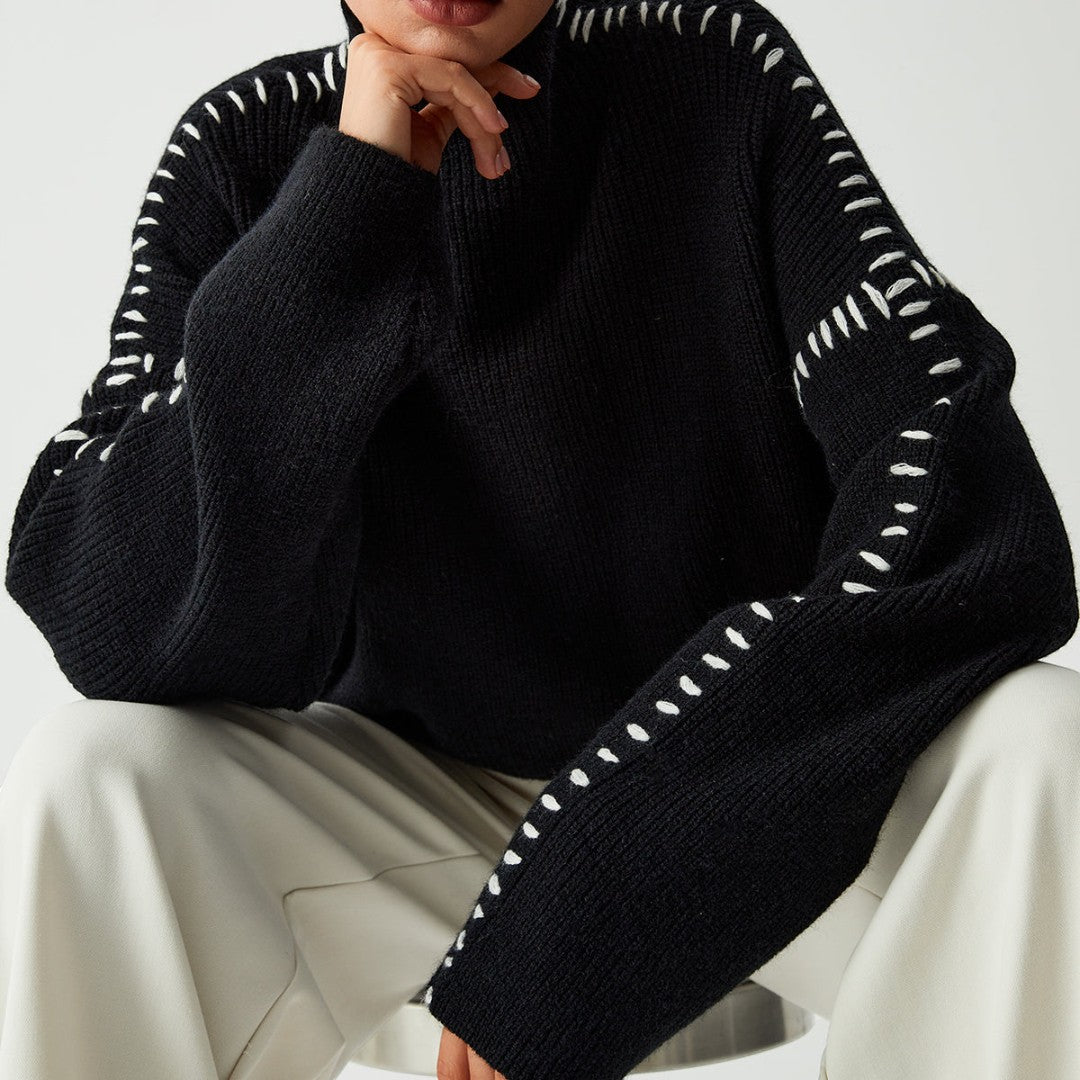 SaintGarnier™ | Camille Cut-Out Knit Sweater