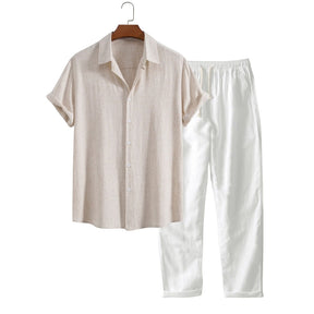 SaintGarnier™ | Classic Tone Summer Set – Short-Sleeve Shirt & Pants