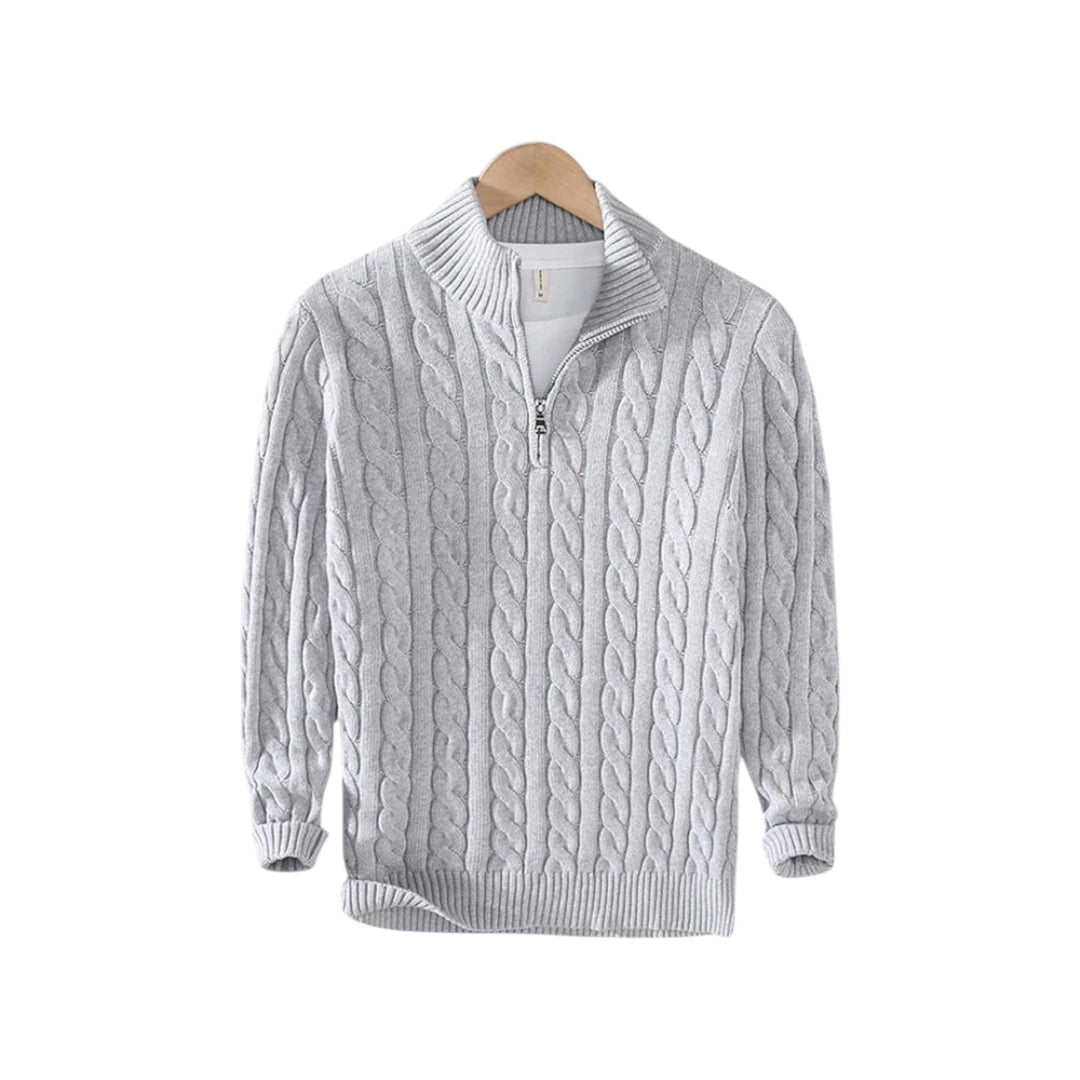 SaintGarnier™ Clément Half-Zip Knit | Premium Cotton Sweater