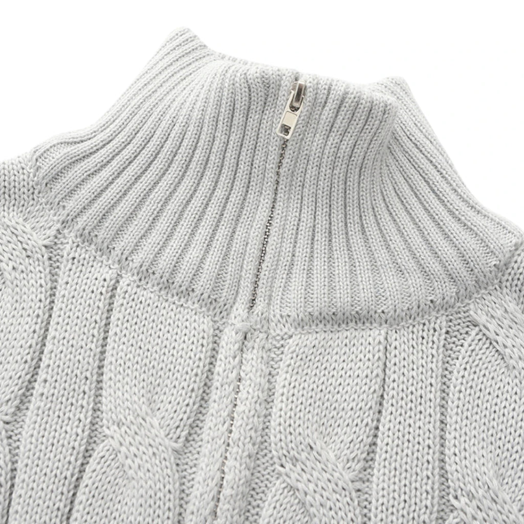 SaintGarnier™ Clément Half-Zip Knit | Premium Cotton Sweater