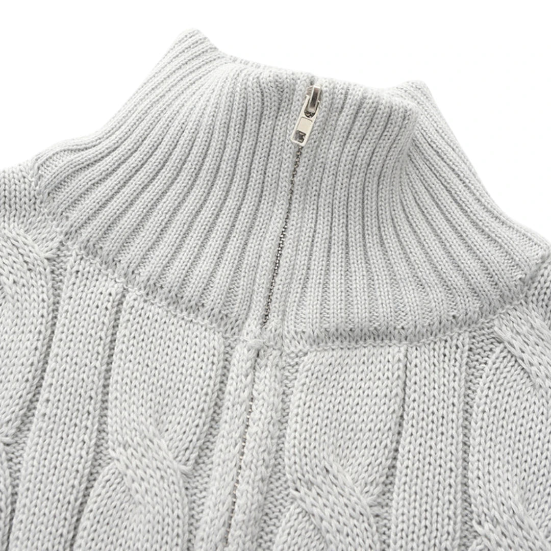 SaintGarnier™ Clément Half-Zip Knit | Premium Cotton Sweater