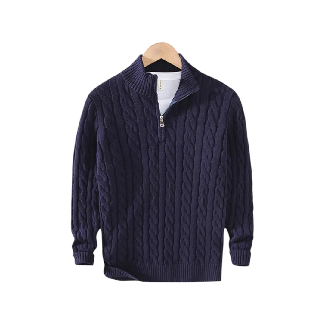 SaintGarnier™ Clément Half-Zip Knit | Premium Cotton Sweater