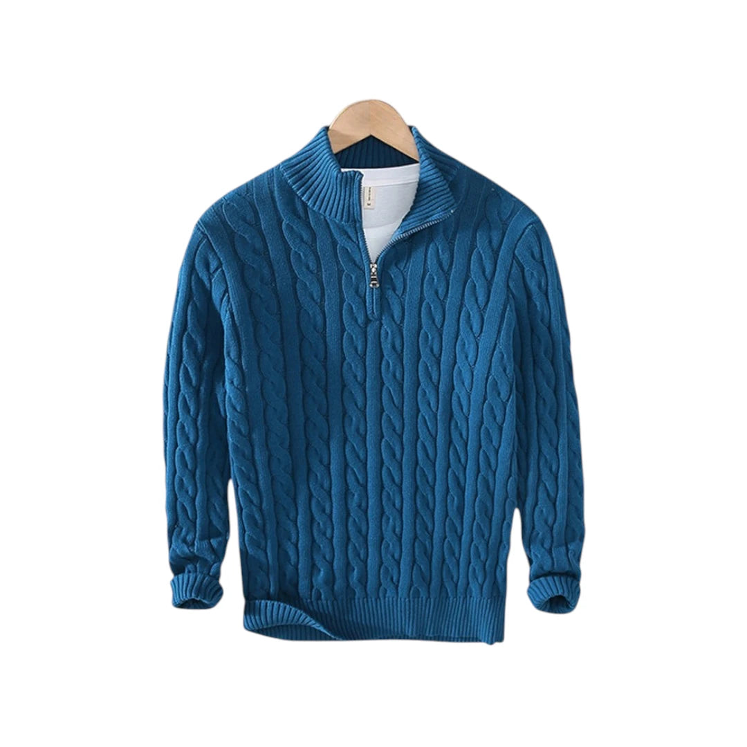 SaintGarnier™ Clément Half-Zip Knit | Premium Cotton Sweater