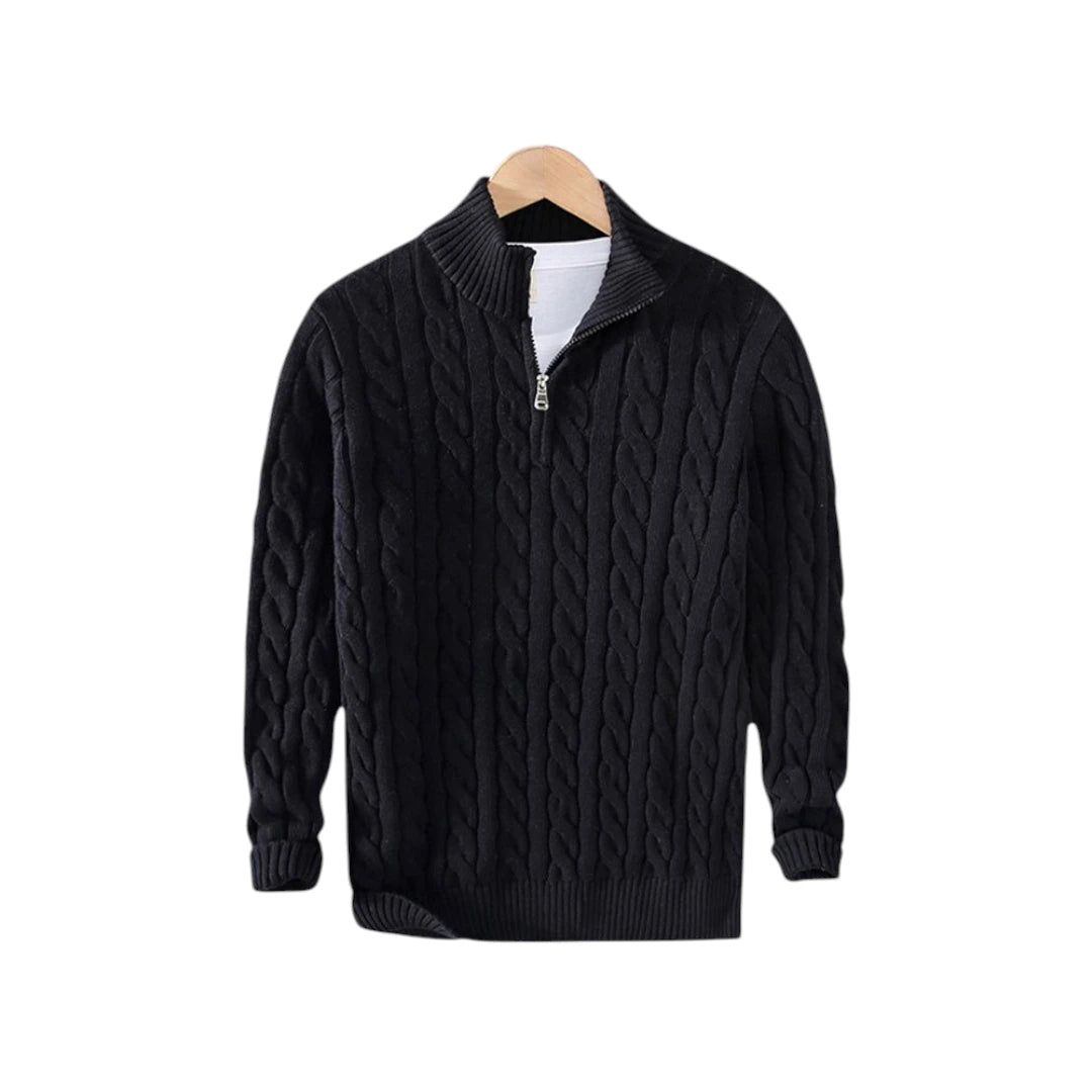 SaintGarnier™ Clément Half-Zip Knit | Premium Cotton Sweater