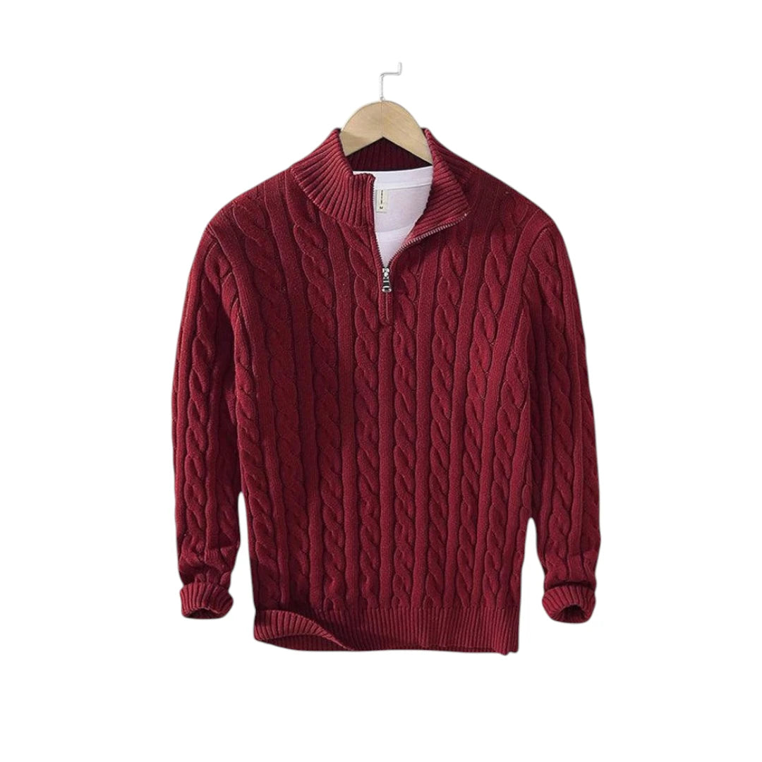 SaintGarnier™ Clément Half-Zip Knit | Premium Cotton Sweater