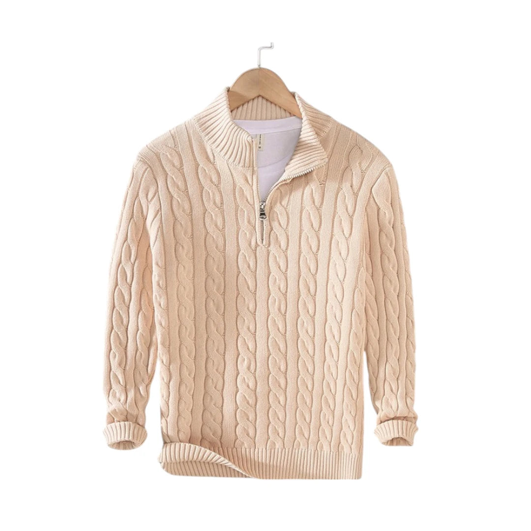 SaintGarnier™ Clément Half-Zip Knit | Premium Cotton Sweater