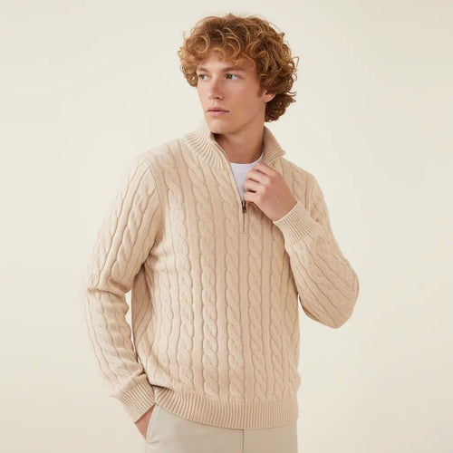 SaintGarnier™ Clément Half-Zip Knit | Premium Cotton Sweater