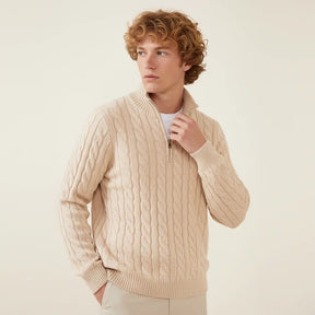 SaintGarnier™ Clément Half-Zip Knit | Premium Cotton Sweater
