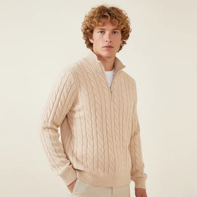 SaintGarnier™ Clément Half-Zip Knit | Premium Cotton Sweater