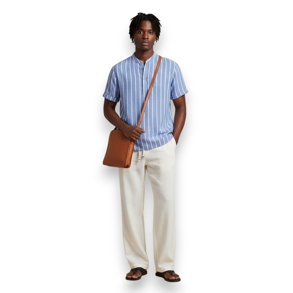 SaintGarnier™ | Coastal Stripes Summer Set – Relaxed Shirt & Pants