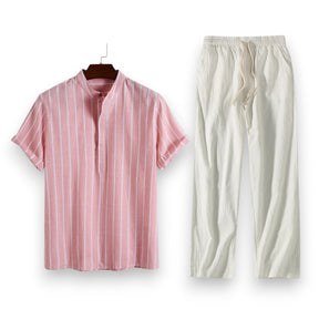 SaintGarnier™ | Coastal Stripes Summer Set – Relaxed Shirt & Pants