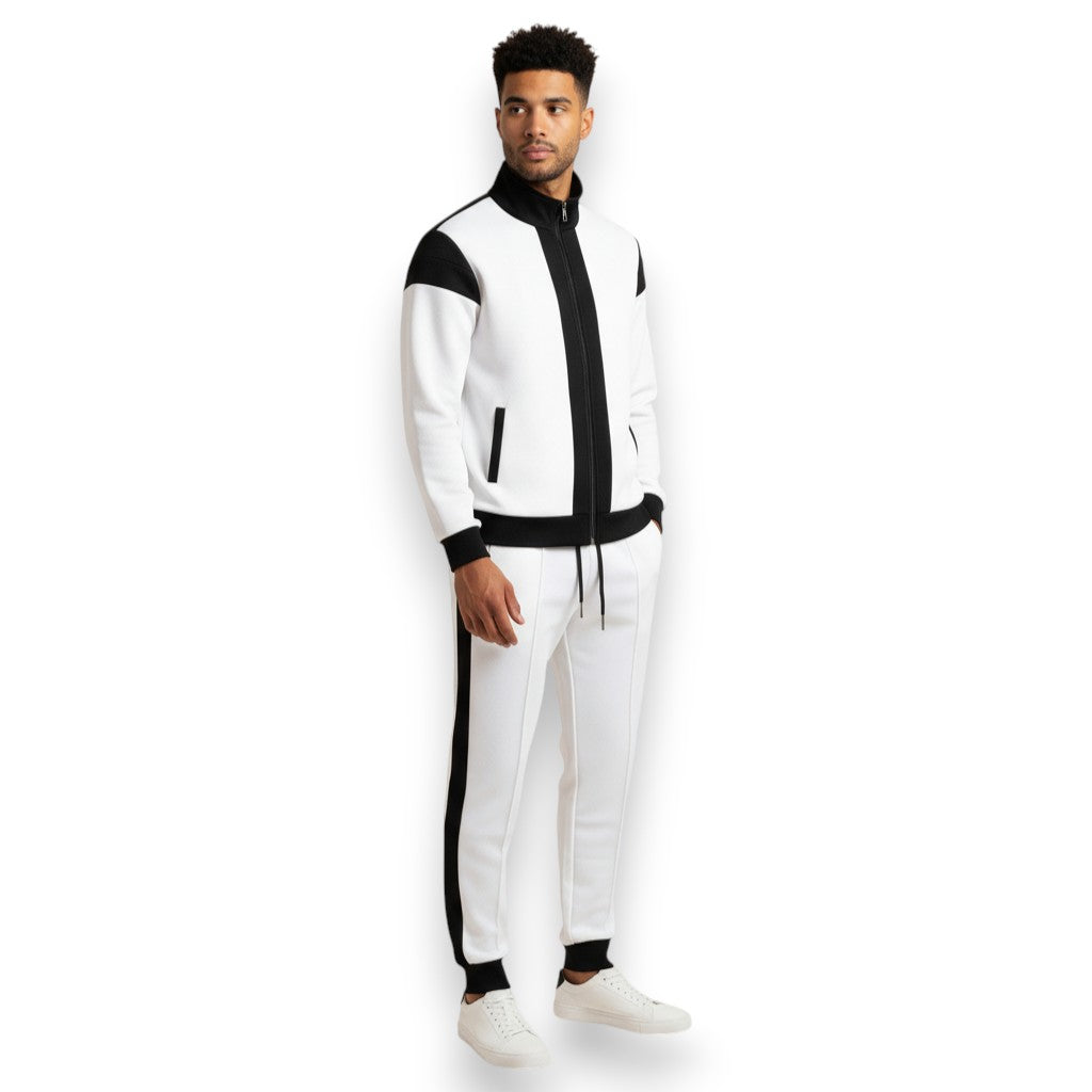 SaintGarnier™ | Contrast Mesh Set – Zip Jacket & Joggers