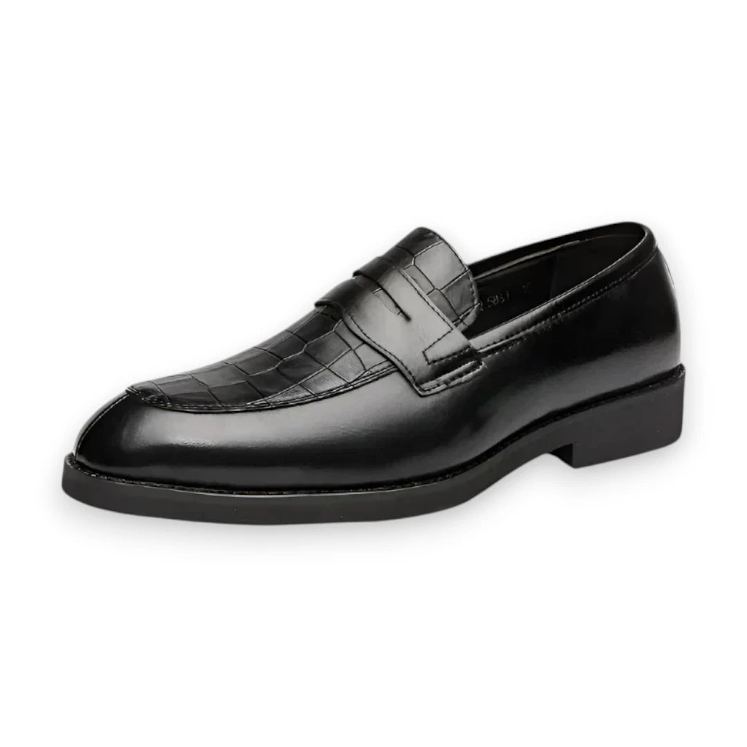 SaintGarnier™ | Delcourt Loafers – Croc-Embossed Leather Elegance