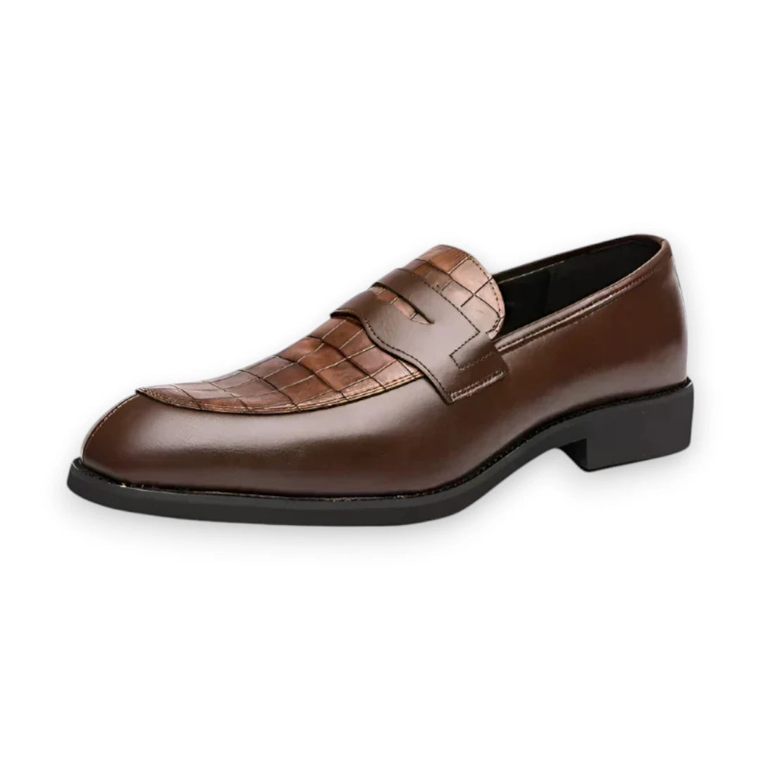 SaintGarnier™ | Delcourt Loafers – Croc-Embossed Leather Elegance