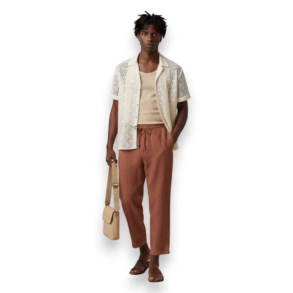 SaintGarnier™ | Earth Tone Summer Set – Relaxed Shirt & Pants