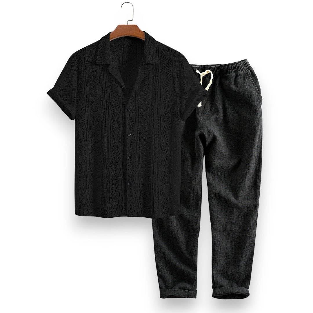 SaintGarnier™ | Earth Tone Summer Set – Relaxed Shirt & Pants