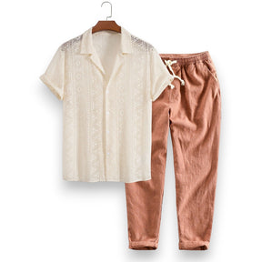 SaintGarnier™ | Earth Tone Summer Set – Relaxed Shirt & Pants