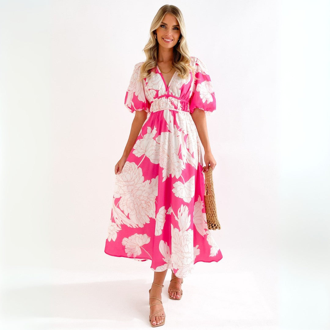 SaintGarnier™ | Elara Summer Bloom Maxi Dres
