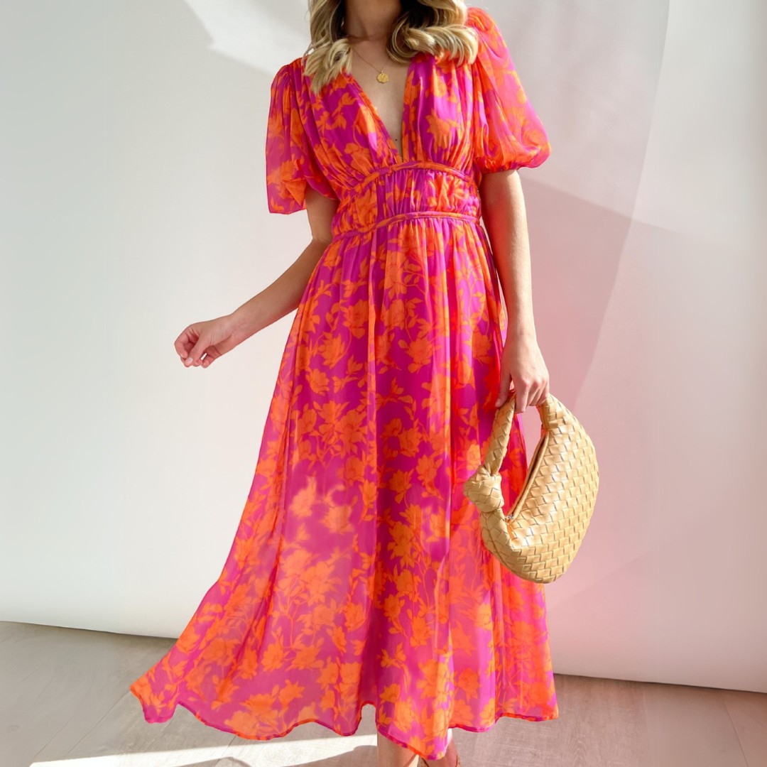 SaintGarnier™ | Elara Summer Bloom Maxi Dres