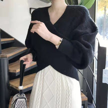 SaintGarnier™ | Elegant Wrap Knit Sweater – Chic Comfort Redefined