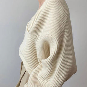 SaintGarnier™ | Elegant Wrap Knit Sweater – Chic Comfort Redefined