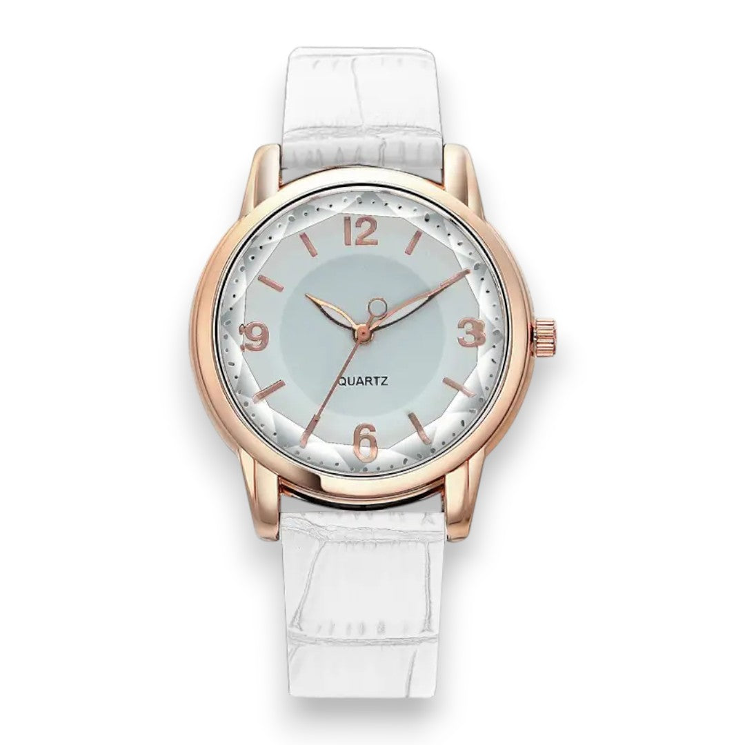SaintGarnier™  Élise Leather Strap Quartz Watch