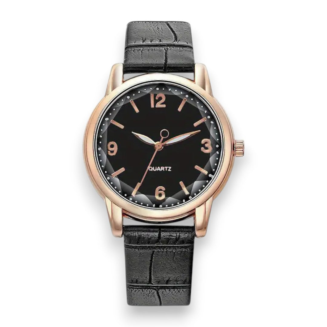 SaintGarnier™  Élise Leather Strap Quartz Watch