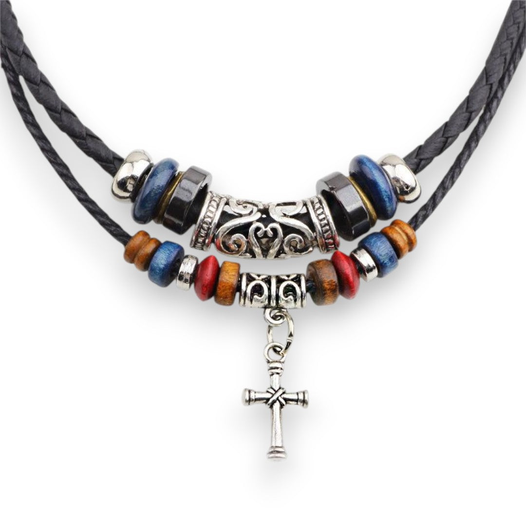 SaintGarnier™ | Ethnic Beaded Cross Necklace – Culture & Faith