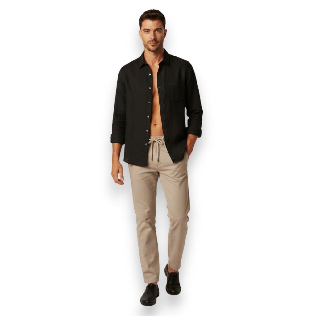 SaintGarnier™ | Executive Linen Set – Long-Sleeve Shirt & Pants