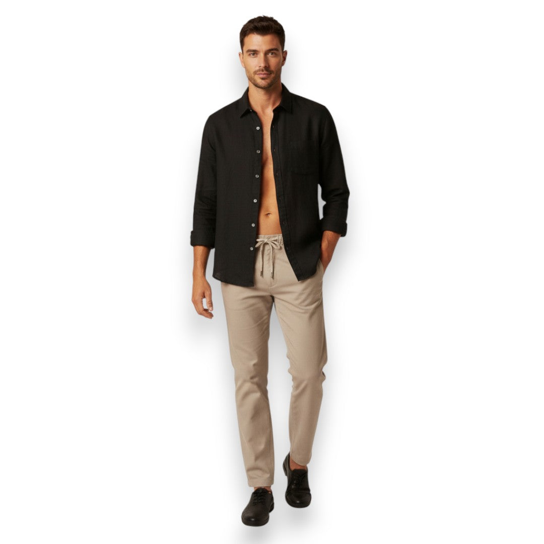 SaintGarnier™ | Executive Linen Set – Long-Sleeve Shirt & Pants