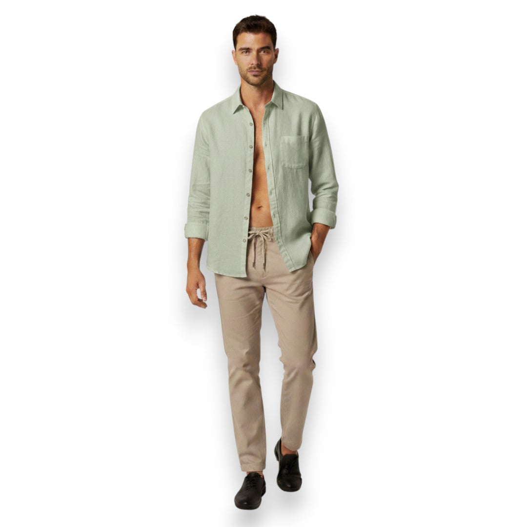 SaintGarnier™ | Executive Linen Set – Long-Sleeve Shirt & Pants