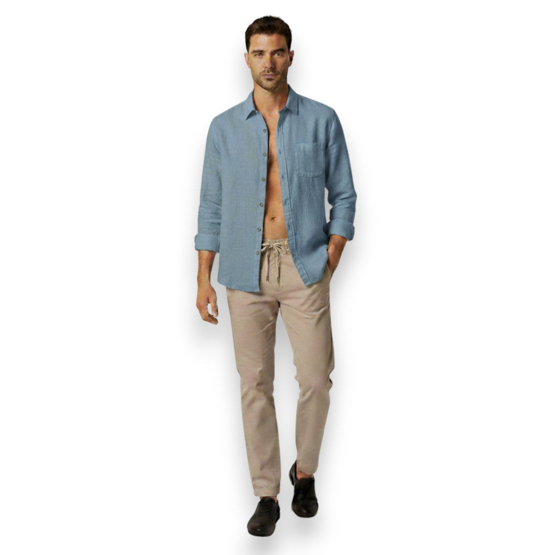 SaintGarnier™ | Executive Linen Set – Long-Sleeve Shirt & Pants