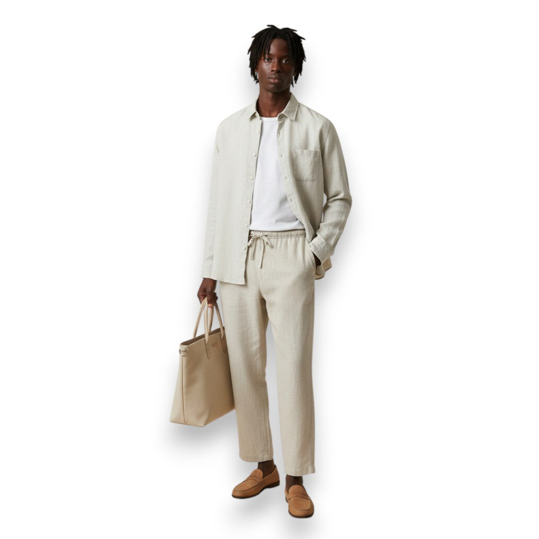 SaintGarnier™ | Executive Linen Set – Long-Sleeve Shirt & Pants