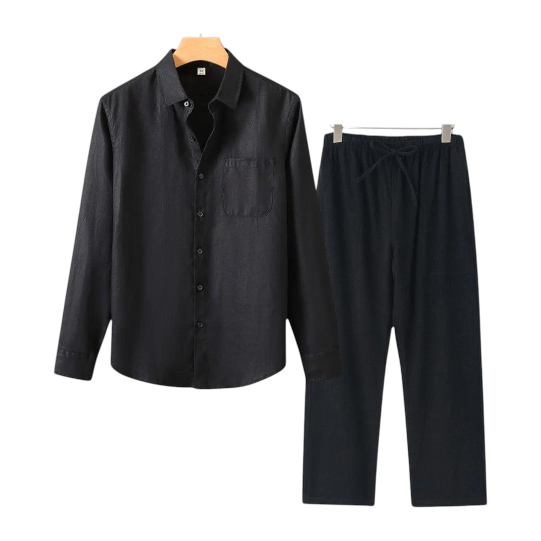 SaintGarnier™ | Executive Linen Set – Long-Sleeve Shirt & Pants