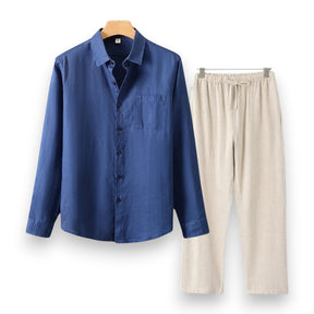 SaintGarnier™ | Executive Linen Set – Long-Sleeve Shirt & Pants