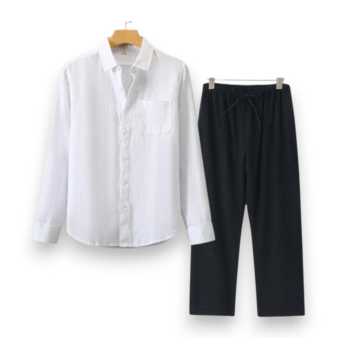 SaintGarnier™ | Executive Linen Set – Long-Sleeve Shirt & Pants