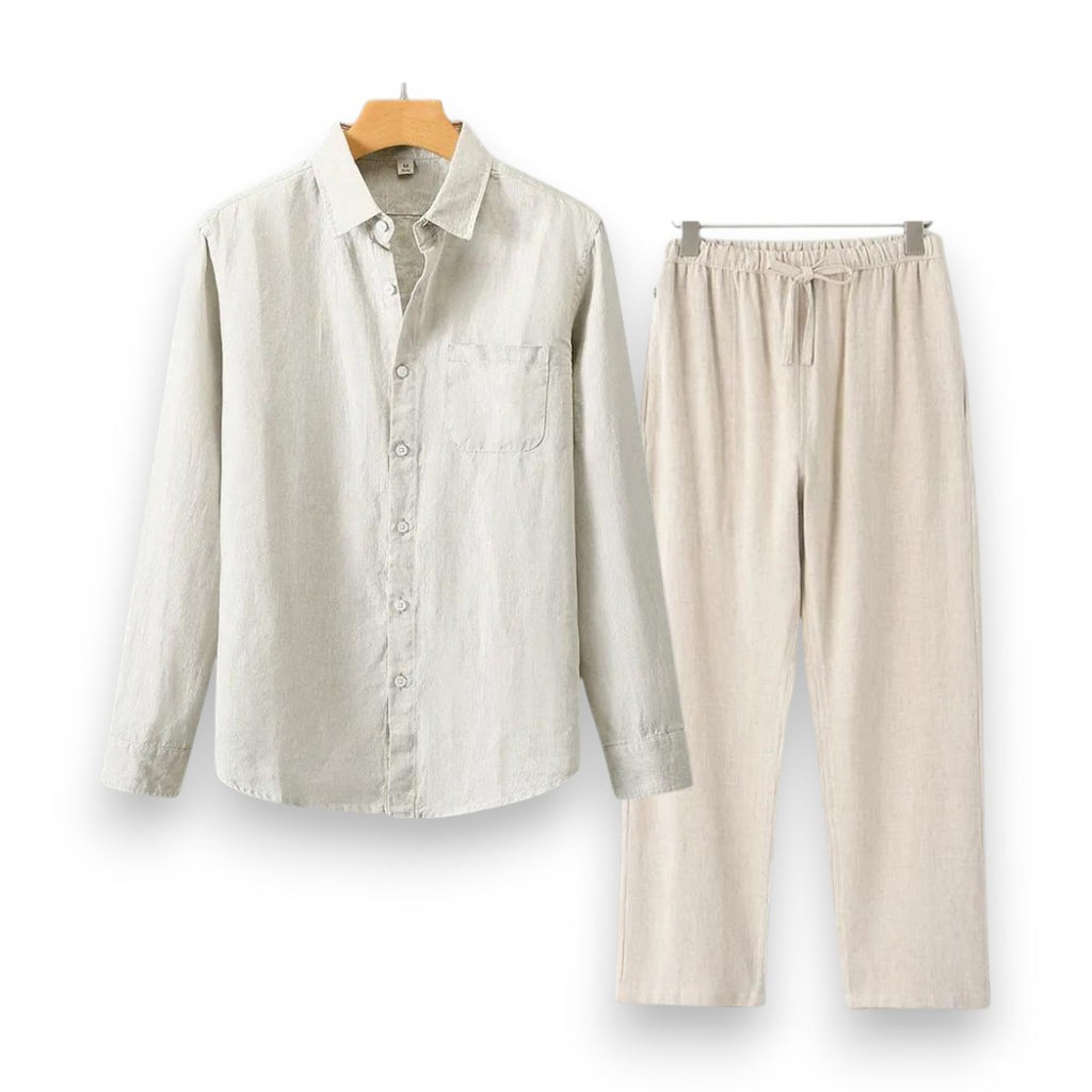 SaintGarnier™ | Executive Linen Set – Long-Sleeve Shirt & Pants