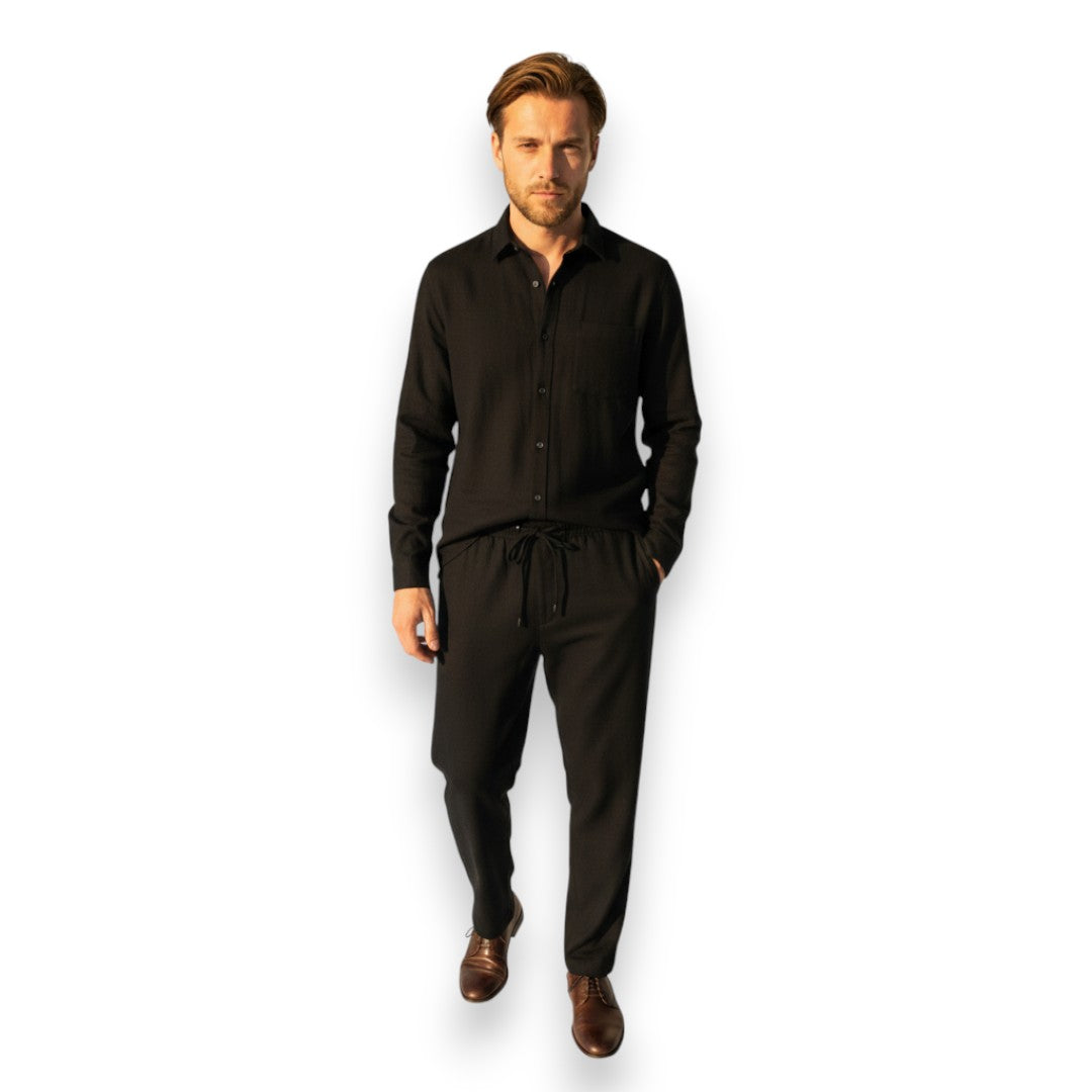 SaintGarnier™ | Executive Linen Set – Long-Sleeve Shirt & Pants