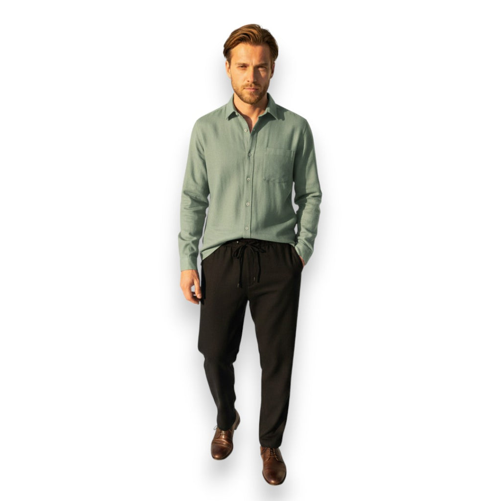 SaintGarnier™ | Executive Linen Set – Long-Sleeve Shirt & Pants